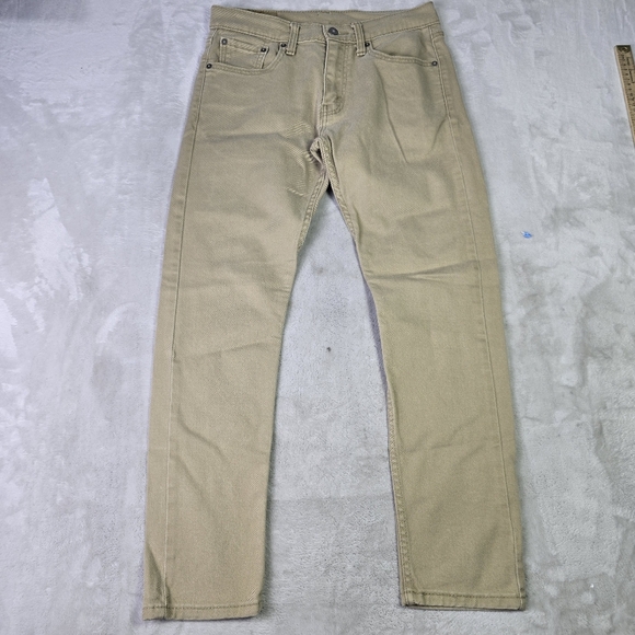 Levis 512 Slim Taper Jeans Mens 30x29 Khaki Stretch Denim Casual Pants Tan - Picture 1 of 8